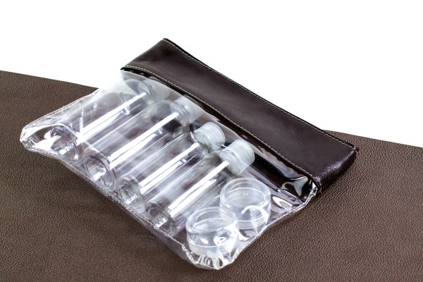 Flugbeutel mit Inhalt PREMIUM LEDER VINTAGE Anilin marronebraun
