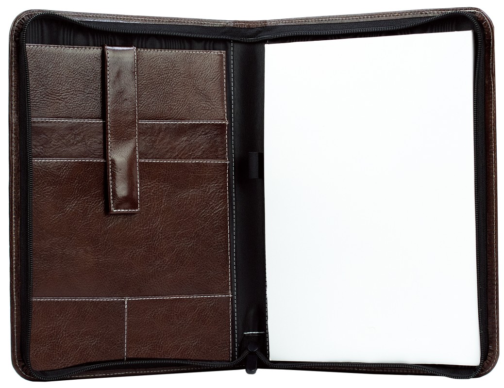 RV-Schreibmappe DIN A4 mit iPad Fach PREMIUM LEDER VINTAGE Anilin marronebraun
