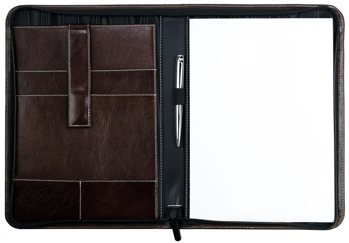 RV-Schreibmappe DIN A4 mit iPad Fach PREMIUM LEDER VINTAGE Anilin marronebraun