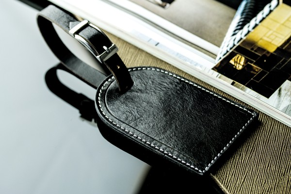 Kofferanhänger PREMIUM LEDER VINTAGE Anilin schwarz