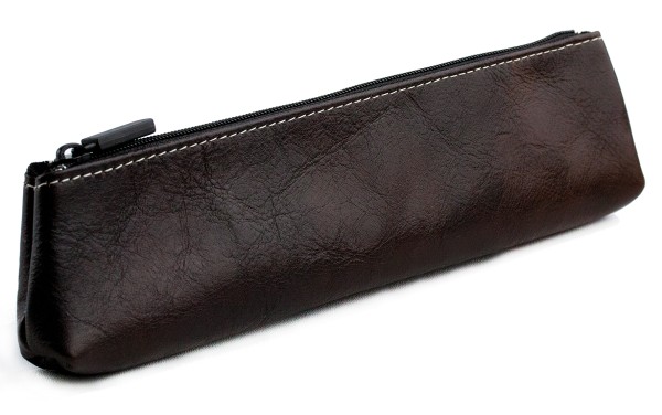 Schlamperetui small PREMIUM LEDER VINTAGE Anilin marronebraun