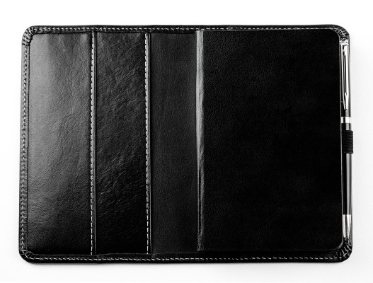 Pocket Kalenderbuch DIN A6 2026 PREMIUM LEDER VINTAGE Anilin schwarz