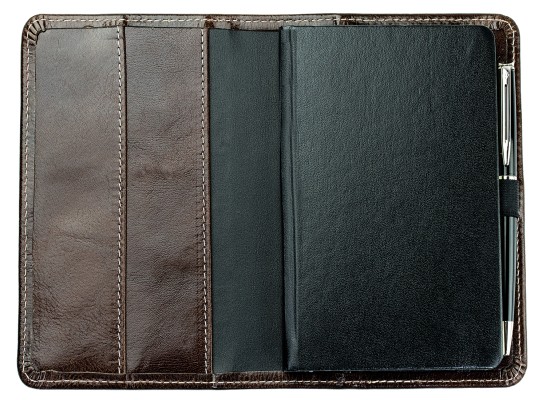 Pocket Kalenderbuch DIN A6 2026 PREMIUM LEDER VINTAGE Anilin marronebraun