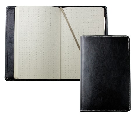Notizbuch cirka DIN A5 (auswechselbar) PREMIUM LEDER VINTAGE Anilin schwarz