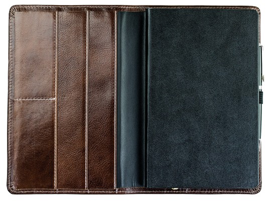 Notizbuch cirka DIN A5 (auswechselbar) PREMIUM LEDER VINTAGE Anilin marronebraun