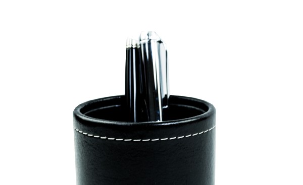 Stifteköcher PREMIUM LEDER VINTAGE schwarz
