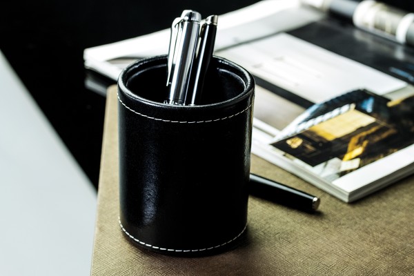 Stifteköcher PREMIUM LEDER VINTAGE schwarz