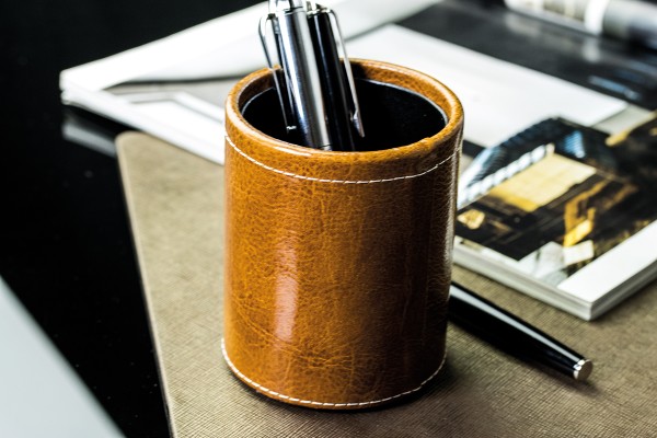 Stifteköcher PREMIUM LEDER VINTAGE cuoiobraun