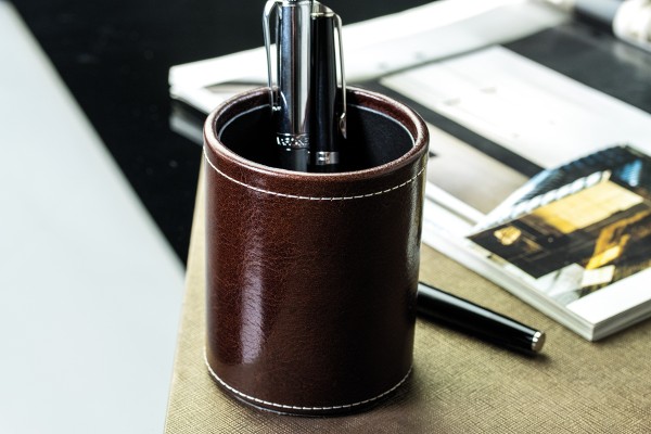 Stifteköcher PREMIUM LEDER VINTAGE marrone