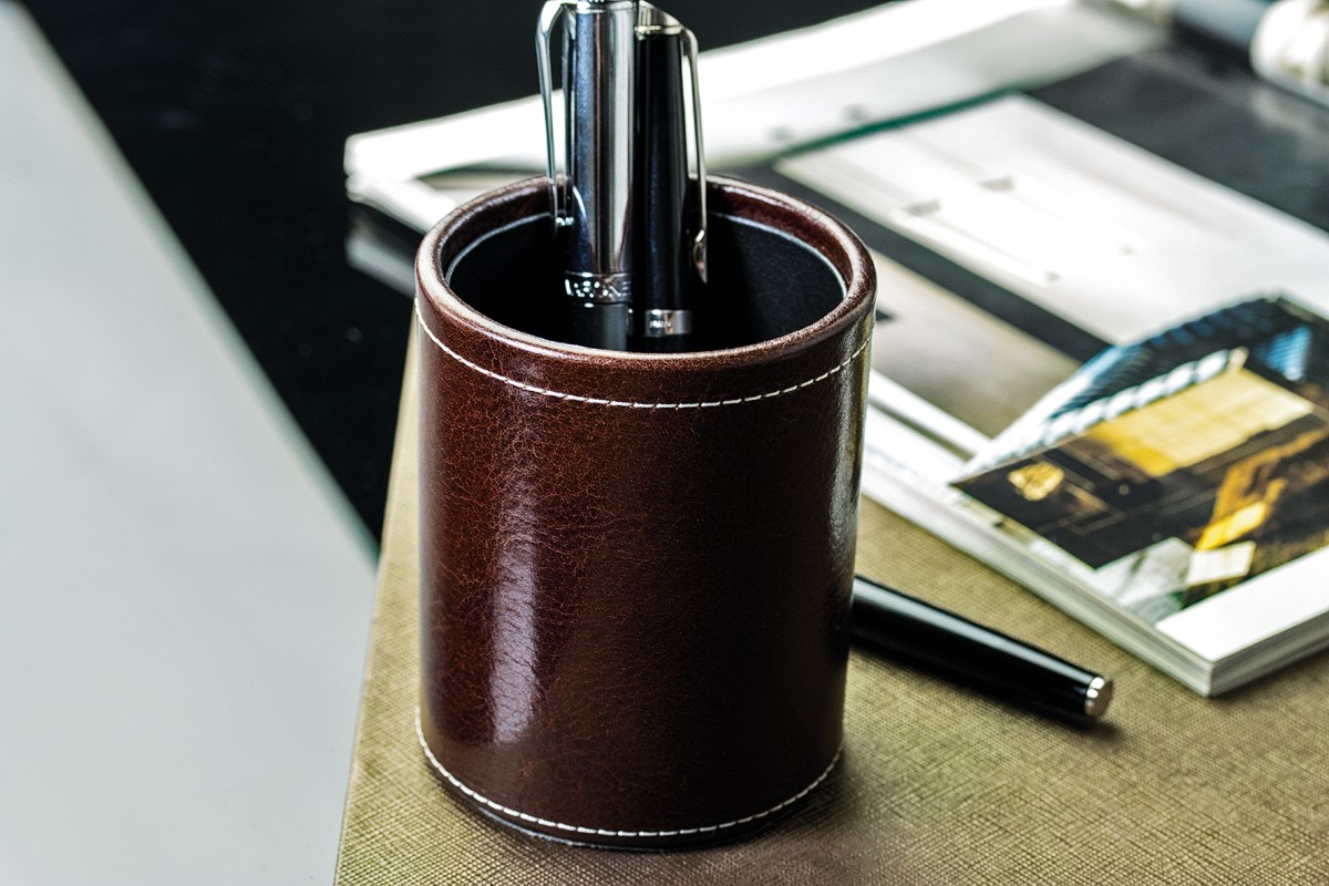 Stifteköcher PREMIUM LEDER VINTAGE marrone