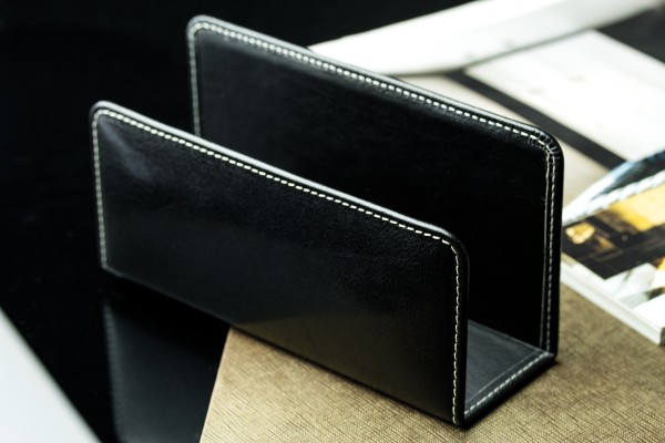 Briefständer PREMIUM LEDER VINTAGE schwarz