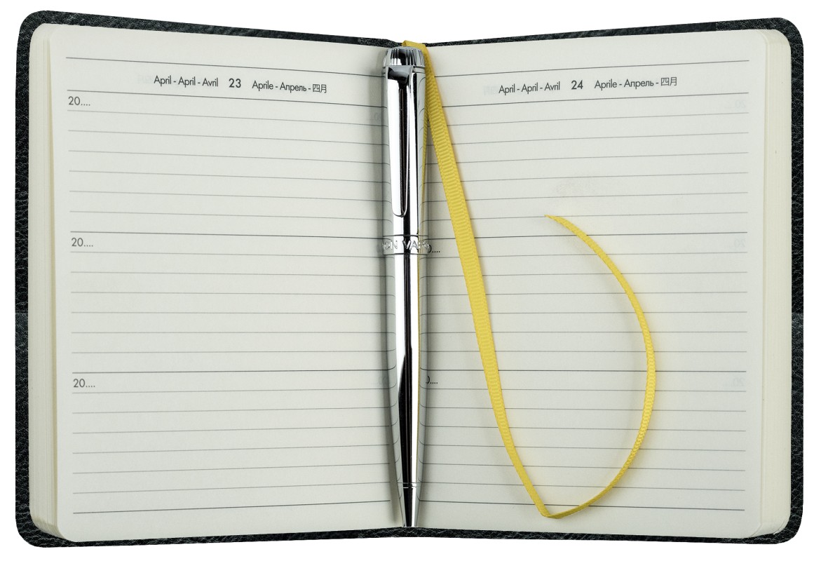 3 Jahreskalender (vergleichend) PREMIUM LEDER VINTAGE Anilin schwarz