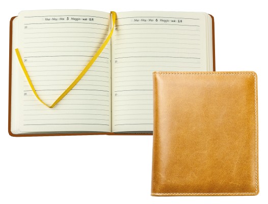 3 Jahreskalender (vergleichend) PREMIUM LEDER VINTAGE Anilin cuoiobraun