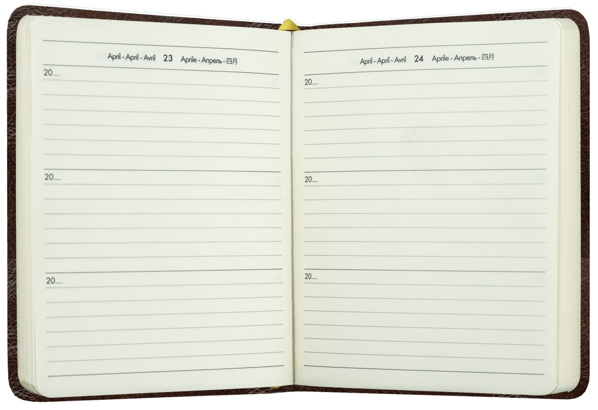 3 Jahreskalender (vergleichend) PREMIUM LEDER VINTAGE Anilin marronebraun