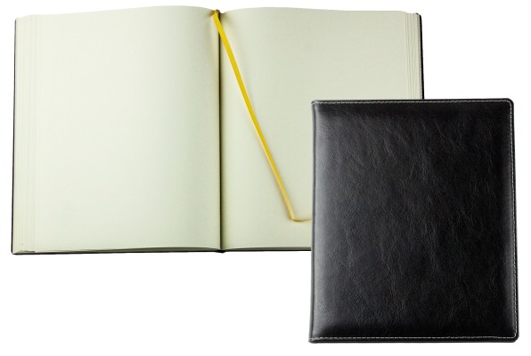 Gästebuch PREMIUM LEDER VINTAGE Anilin schwarz