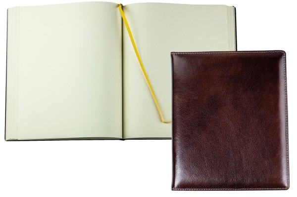 Gästebuch PREMIUM LEDER VINTAGE Anilin marronebraun