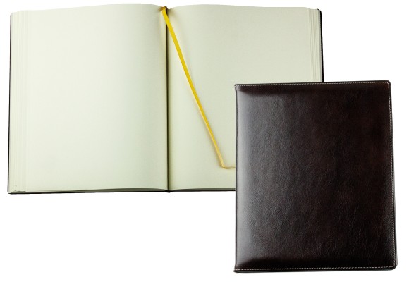 Gästebuch PREMIUM LEDER VINTAGE Anilin marronebraun