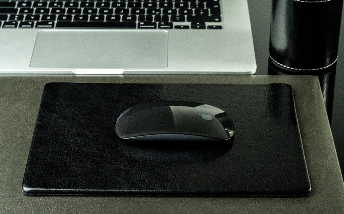 Mousepad PREMIUM LEDER VINTAGE Anilin schwarz