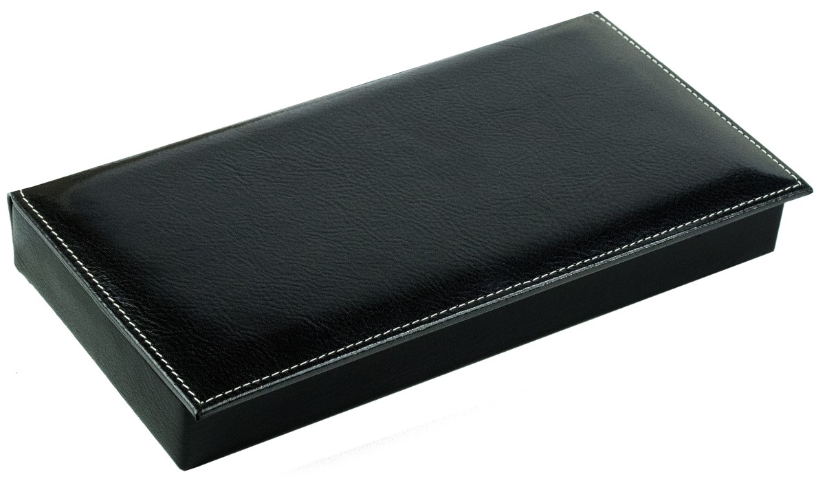 Ablagekasten mit Deckel PREMIUM LEDER VINTAGE schwarz