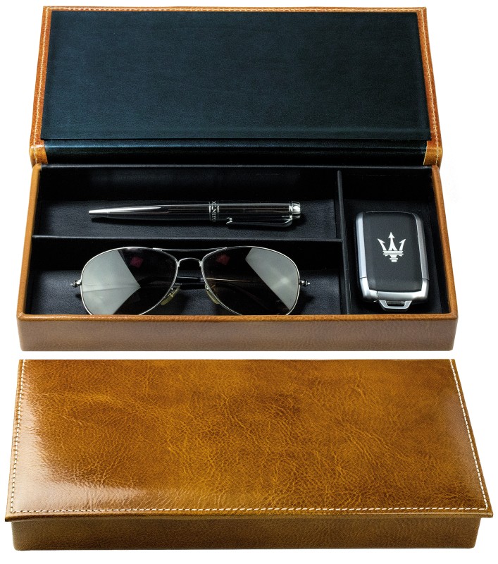 Ablagekasten mit Deckel PREMIUM LEDER VINTAGE cuoiobraun