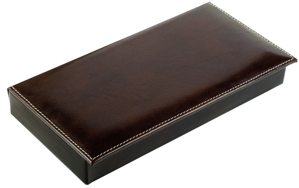 Ablagekasten mit Deckel PREMIUM LEDER VINTAGE marronebraun