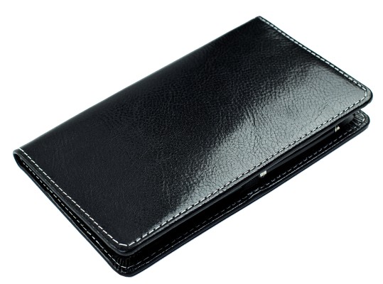 Taschenkalender mit Spiralbindung 2025 + 2026 in PREMIUM LEDER VINTAGE Anilin schwarz