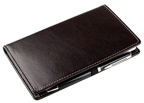 Taschenkalender mit Spiralbindung 2025 + 2026 in PREMIUM LEDER VINTAGE Anilin marronebraun