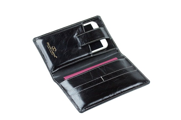 Reisebrieftasche PREMIUM LEDER VINTAGE schwarz