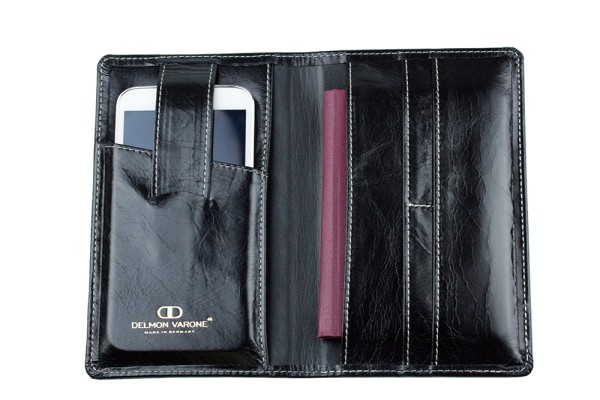 Reisebrieftasche PREMIUM LEDER VINTAGE schwarz