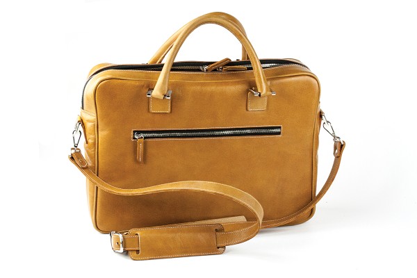 Akten- & Notebooktasche mit Schultergurt PREMIUM LEDER VINTAGE cuoiobraun