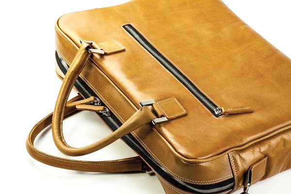 Akten- & Notebooktasche mit Schultergurt PREMIUM LEDER VINTAGE cuoiobraun
