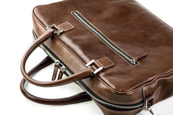 Akten- & Notebooktasche mit Schultergurt PREMIUM LEDER VINTAGE marronebraun