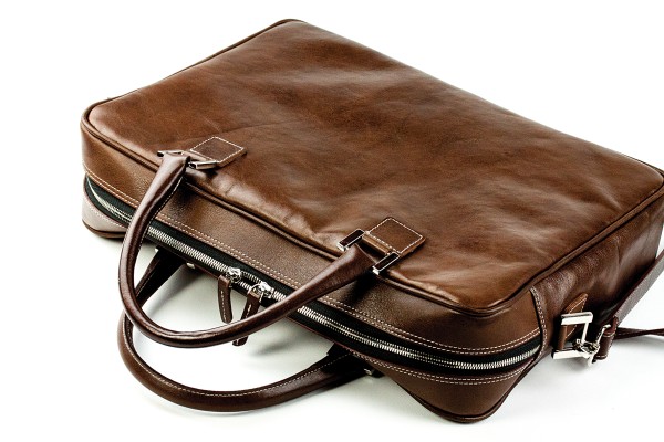 Akten- & Notebooktasche mit Schultergurt PREMIUM LEDER VINTAGE marronebraun