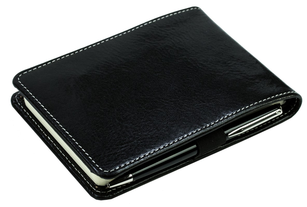 Notizblock Pocket Format | Echtleder | VINTAGE schwarz