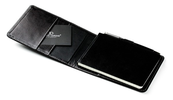 Reporterblock cirka DIN A6 PREMIUM LEDER VINTAGE schwarz