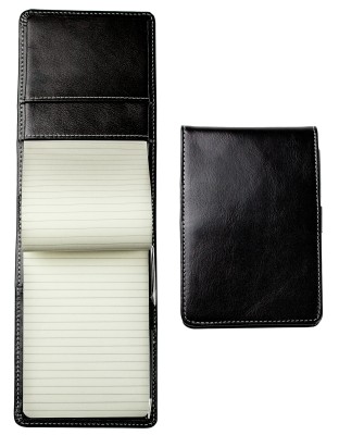 Reporterblock cirka DIN A6 PREMIUM LEDER VINTAGE schwarz