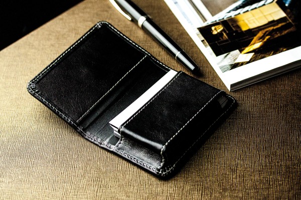 Visitenkartenetui XXL mit Magnetverschluß PREMIUM LEDER VINTAGE schwarz