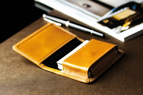 Visitenkartenetui XXL mit Magnetverschluß PREMIUM LEDER VINTAGE cuoiobraun