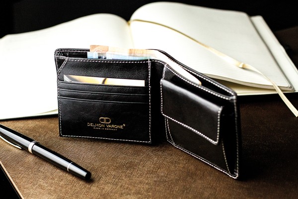 Herrenbörse mit Münz-u. Scheinfach PREMIUM LEDER VINTAGE schwarz - RFID Protection