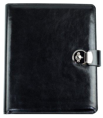 Dokumentenmappe DIN A4 / DIN A4+ mit Ringmechanik & Schloss | Echtleder | VINTAGE schwarz