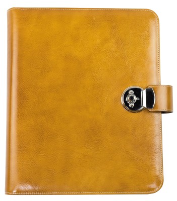 Dokumentenmappe DIN A4 / DIN A4+ mit Ringmechanik & Schloss | Echtleder | VINTAGE hellbraun