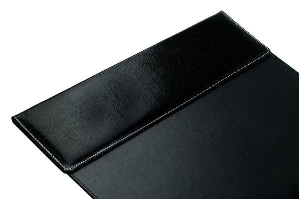 Schreibunterlage 65x45 mit Klappleiste inkl. Block + Kalender 25/26 PREMIUM LEDER VINTAGE Anilin schwarz