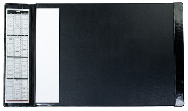 Schreibunterlage 65x45 mit Klappleiste inkl. Block + Kalender 25/26 PREMIUM LEDER VINTAGE Anilin schwarz