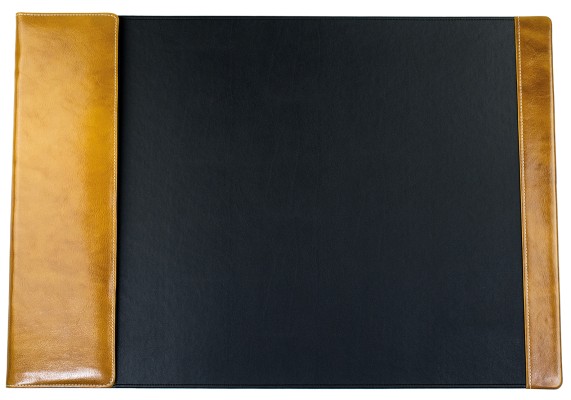 Schreibunterlage 65x45 mit Klappleiste inkl. Block + Kalender 25/26 PREMIUM LEDER VINTAGE Anilin cuoiobraun