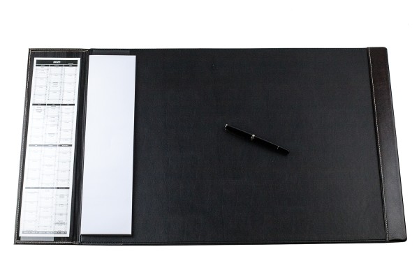 Schreibunterlage 65x45 mit Klappleiste inkl. Block + Kalender 25/26 PREMIUM LEDER VINTAGE Anilin marronebraun