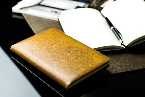 Notizbuch DIN A5 schmal (gebunden) | Echtleder | VINTAGE hellbraun