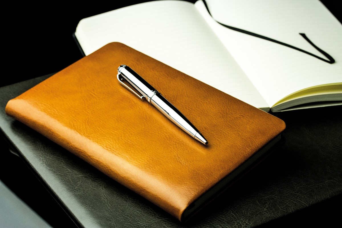 Notizbuch DIN A5 schmal (gebunden) | Echtleder | VINTAGE hellbraun