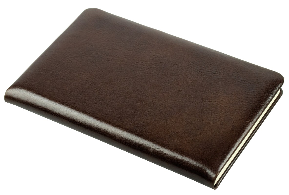 Notizbuch DIN A5 schmal (gebunden) | Echtleder | VINTAGE dunkelbraun