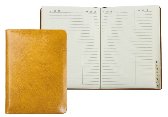 Adressbuch DIN A6+ (gebunden) | Echtleder | VINTAGE hellbraun