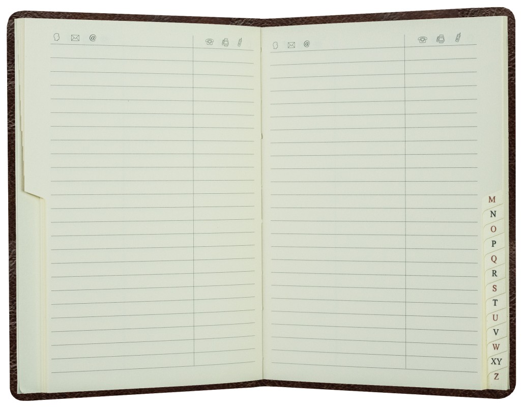 Adressbuch DIN A6+ (gebunden) | Echtleder | VINTAGE dunkelbraun